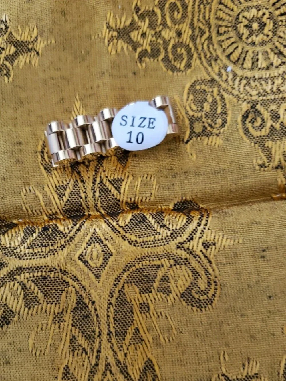 Gold Tone Link Ring- Size 10